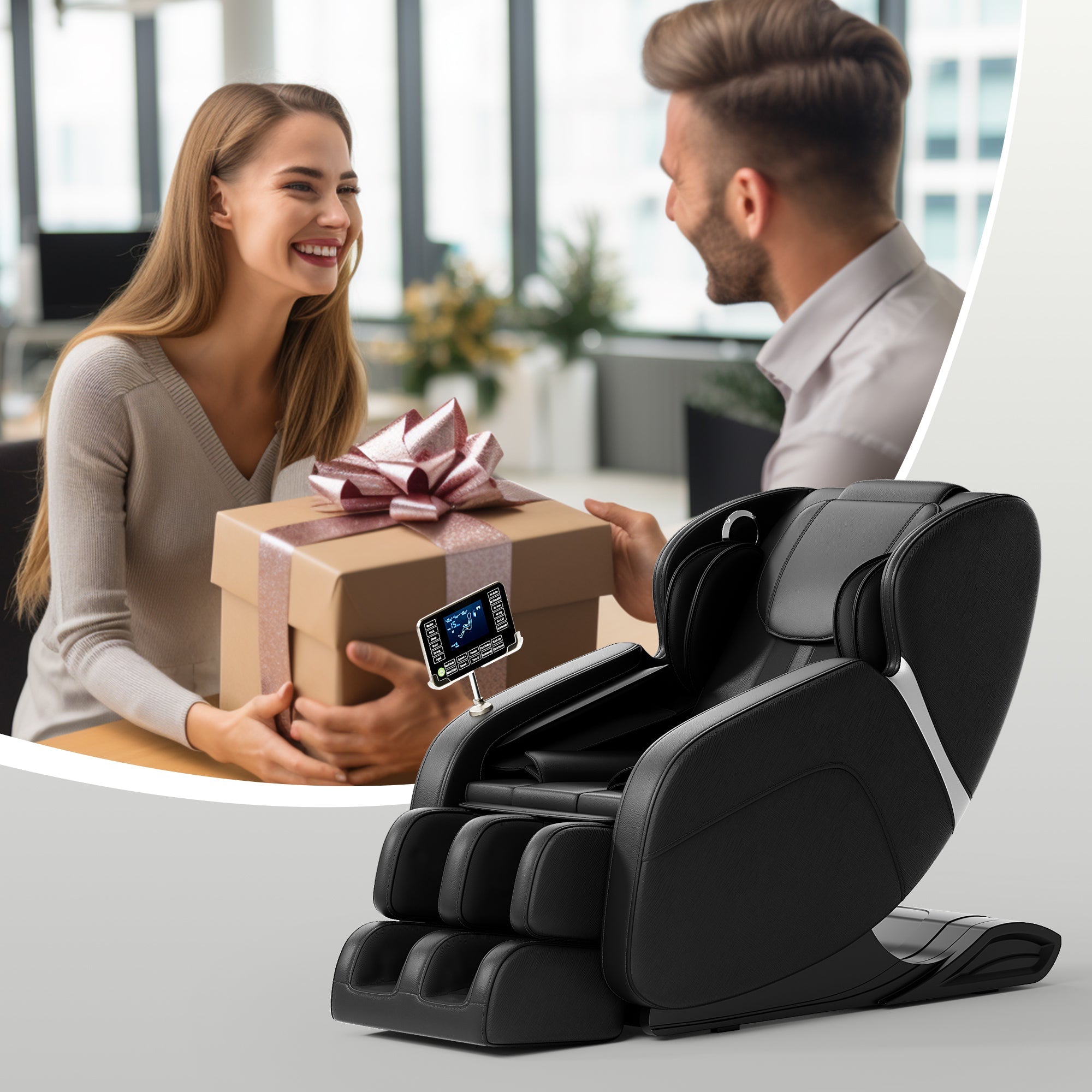 Black Full Body Massage Chair with Zero Gravity Recline, Foot Massage, Bluetooth & Touch Screen