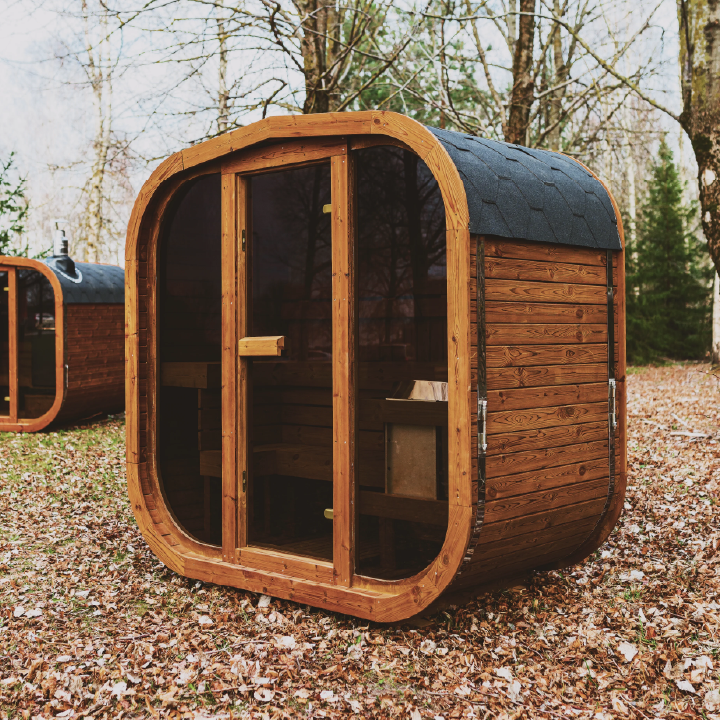 Mande MW12 ThermoWood Outdoor Sauna for Backyard and Patio Spaces