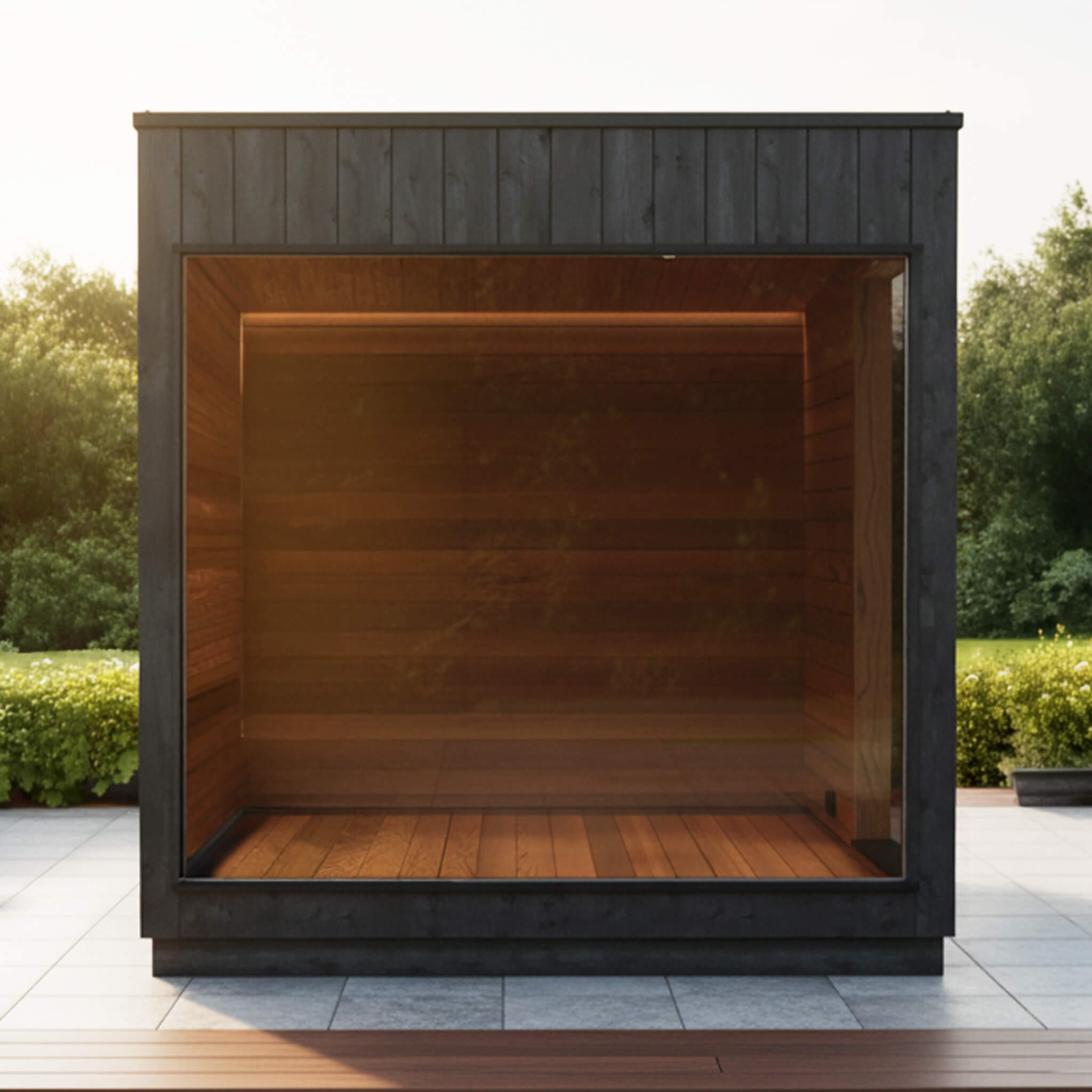 ThermaSol Nordic Misty Medium Outdoor Lounge Sauna Cabin – Thermo Spruce & Aspen