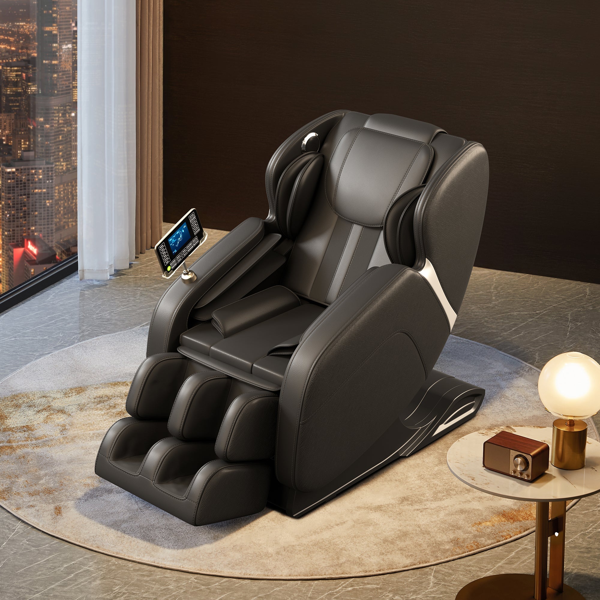 Black Full Body Massage Chair with Zero Gravity Recline, Foot Massage, Bluetooth & Touch Screen