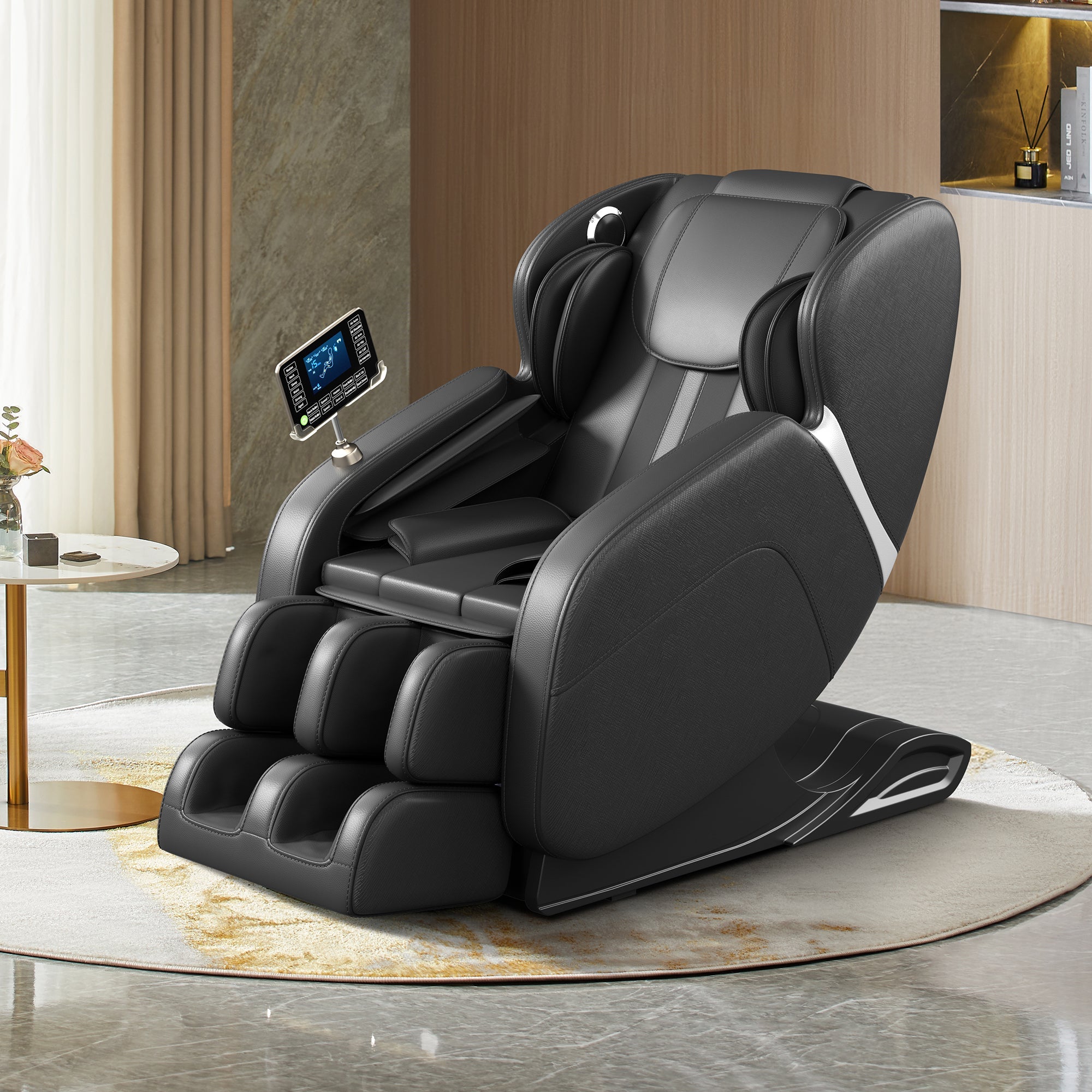 Black Full Body Massage Chair with Zero Gravity Recline, Foot Massage, Bluetooth & Touch Screen