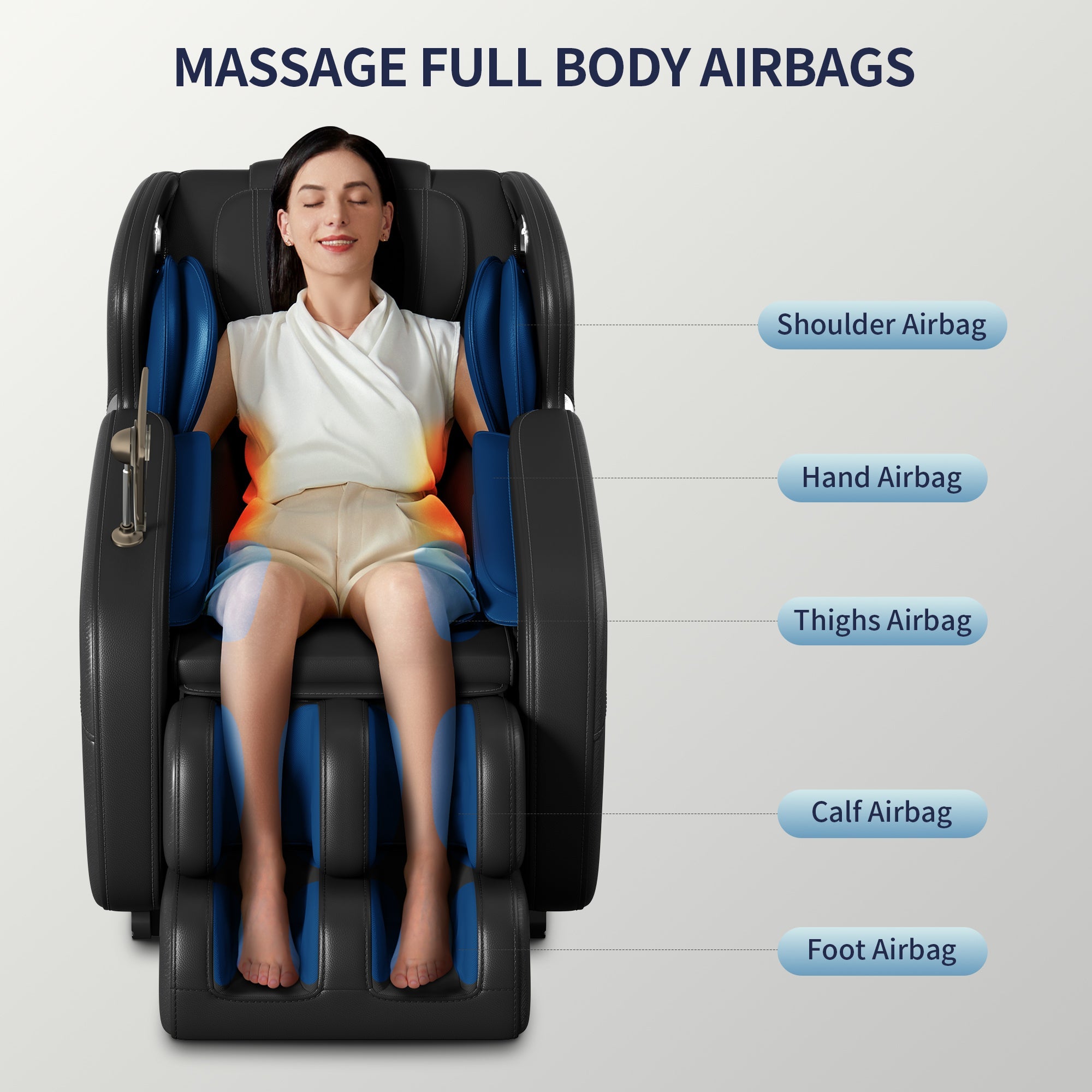 Black Full Body Massage Chair with Zero Gravity Recline, Foot Massage, Bluetooth & Touch Screen