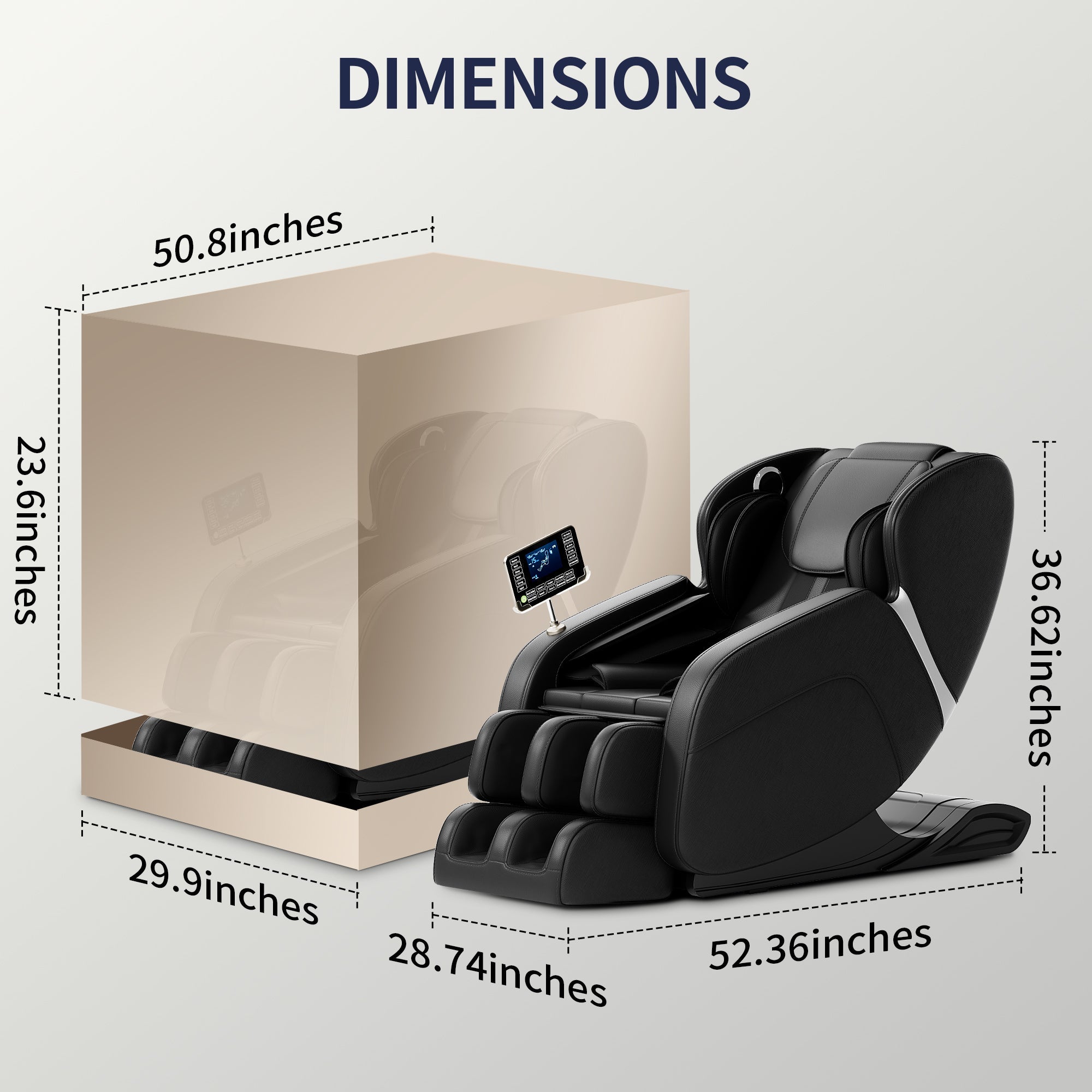Black Full Body Massage Chair with Zero Gravity Recline, Foot Massage, Bluetooth & Touch Screen