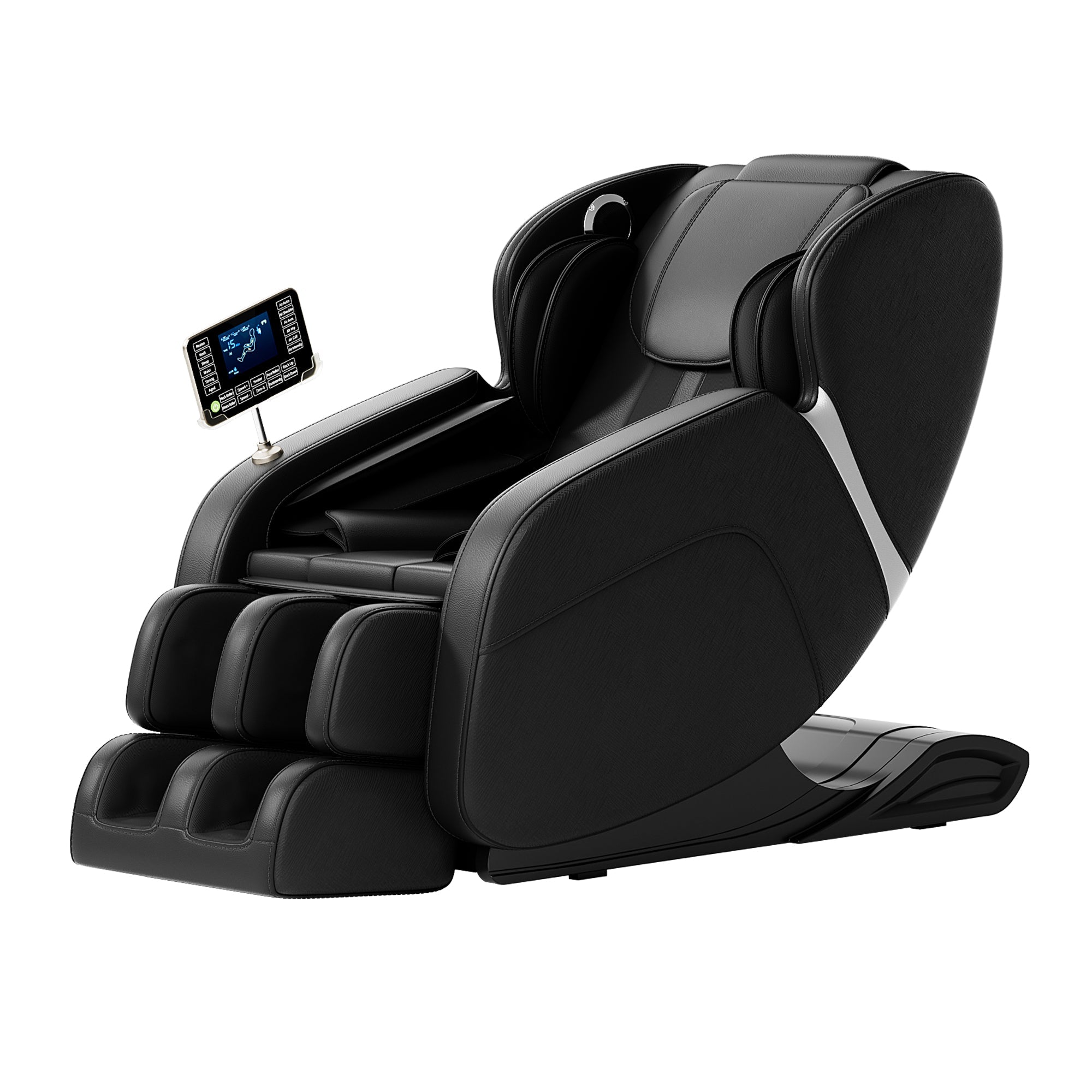 Black Full Body Massage Chair with Zero Gravity Recline, Foot Massage, Bluetooth & Touch Screen