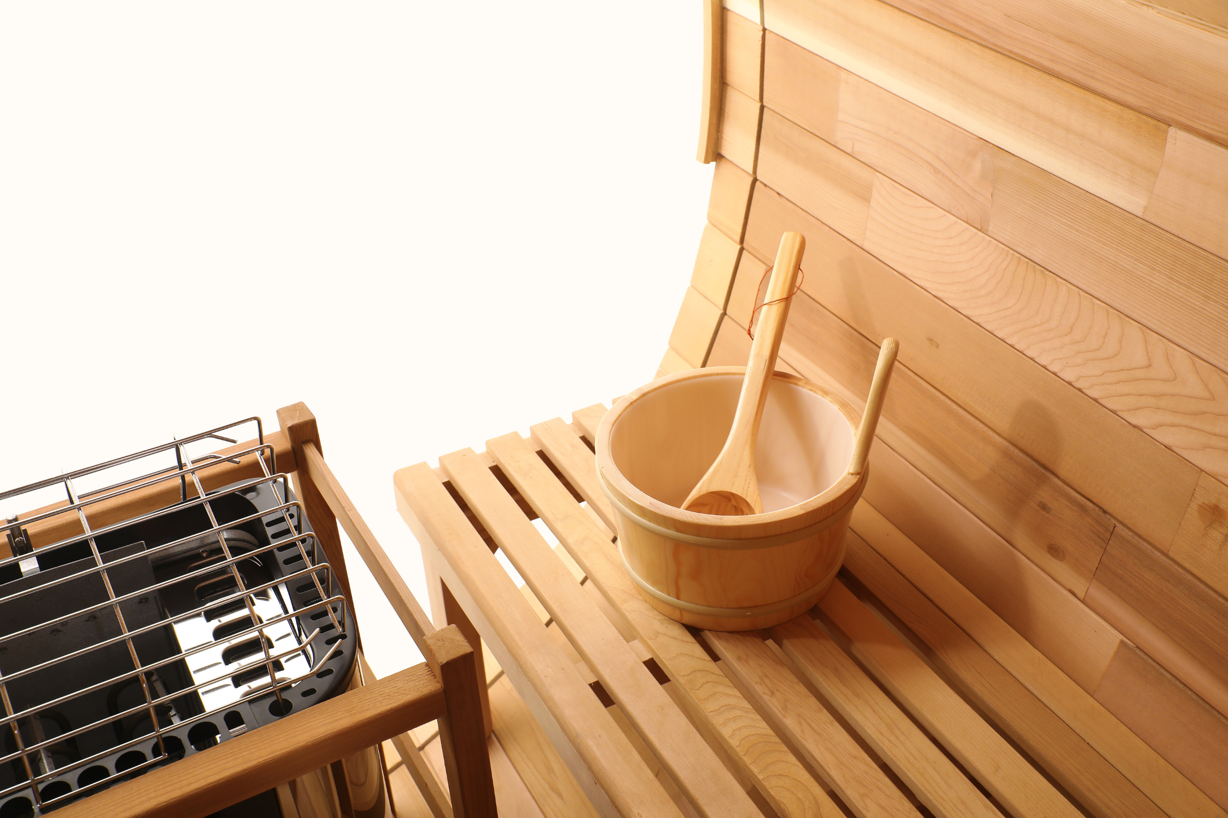 Blisspod Prague Canadian Red Cedar Outdoor Barrel Sauna with Full Glass Back