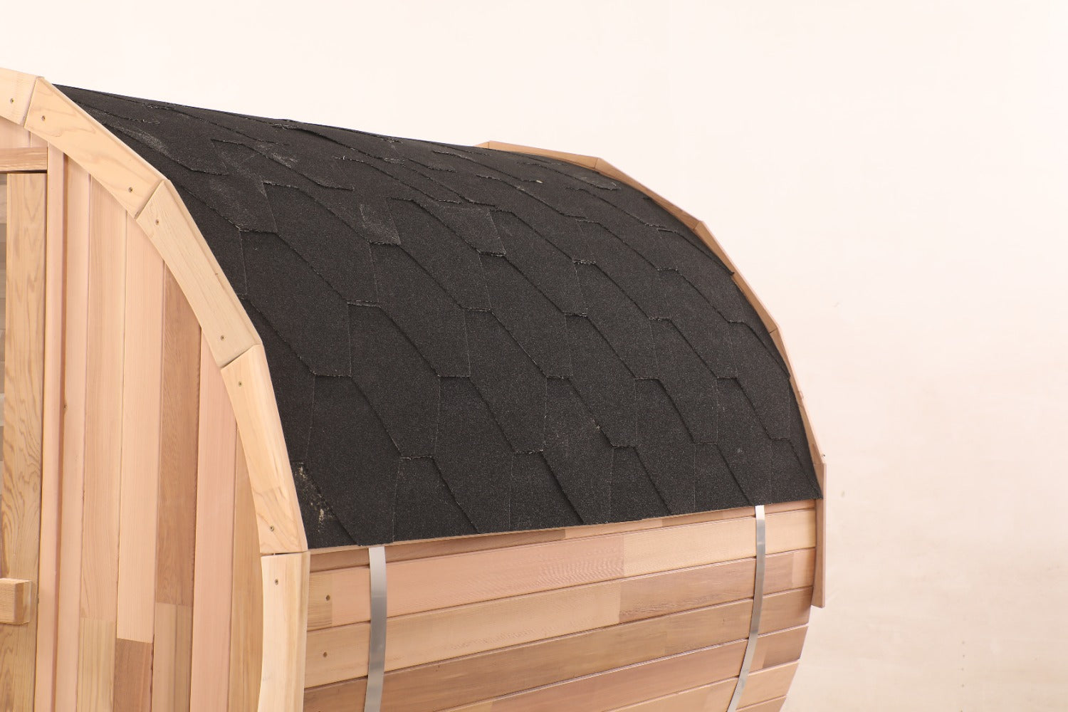 Blisspod Prague Canadian Red Cedar Outdoor Barrel Sauna with Full Glass Back