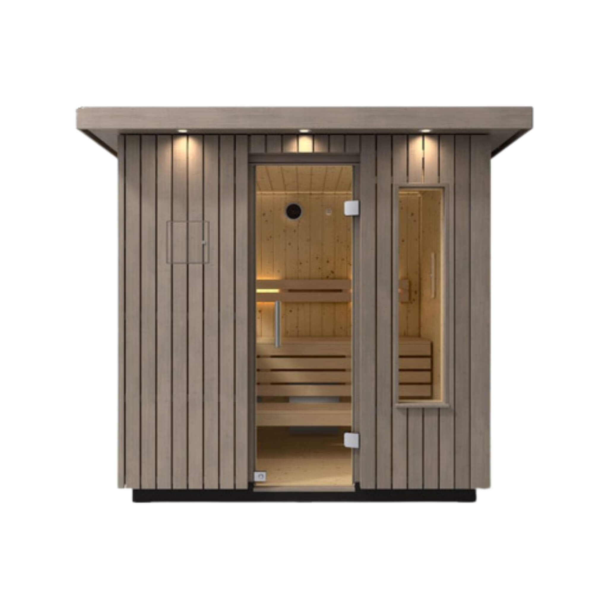 Kohler C2 Outdoor Weathered Gray Spruce Sauna Kit with Electric Heater