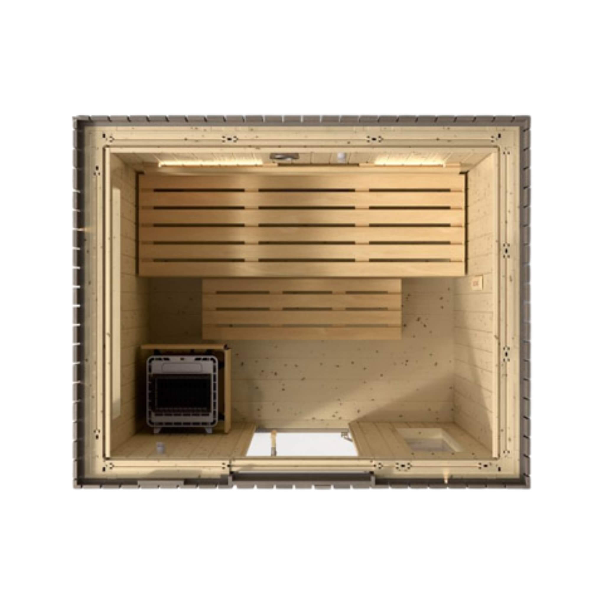 Kohler C2 Outdoor Weathered Gray Spruce Sauna Kit with Electric Heater
