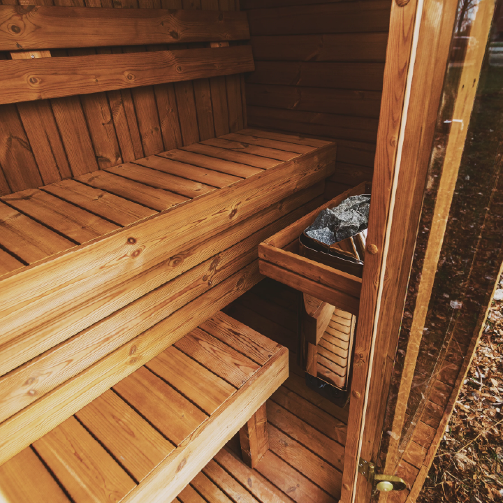Mande MW12 ThermoWood Outdoor Sauna for Backyard and Patio Spaces