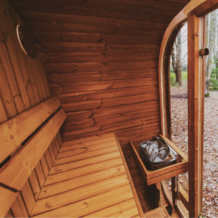 Mande MW12 ThermoWood Outdoor Sauna for Backyard and Patio Spaces