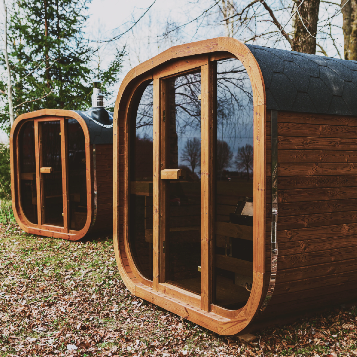 Mande MW12 ThermoWood Outdoor Sauna for Backyard and Patio Spaces