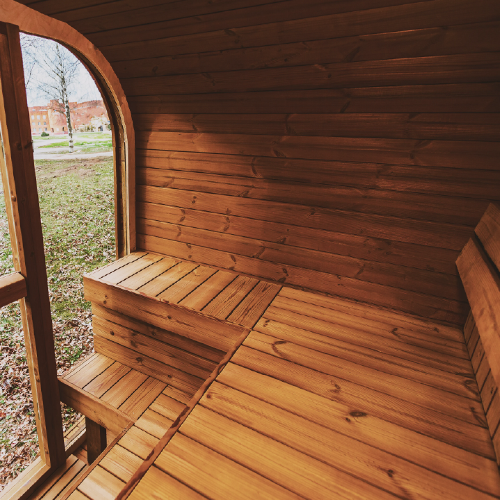 Mande MW12 ThermoWood Outdoor Sauna for Backyard and Patio Spaces