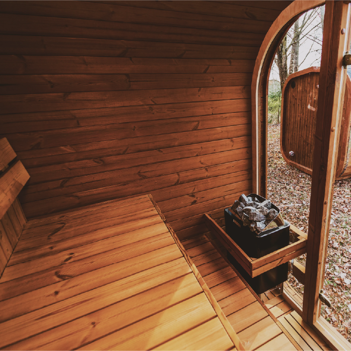 Mande MW12 ThermoWood Outdoor Sauna for Backyard and Patio Spaces