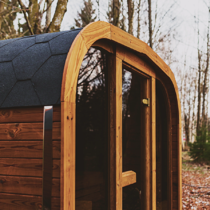 Mande MW12 ThermoWood Outdoor Sauna for Backyard and Patio Spaces