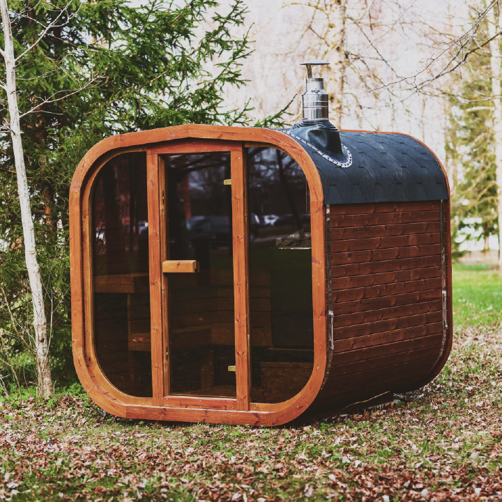 Mande MW12 ThermoWood Outdoor Sauna for Backyard and Patio Spaces