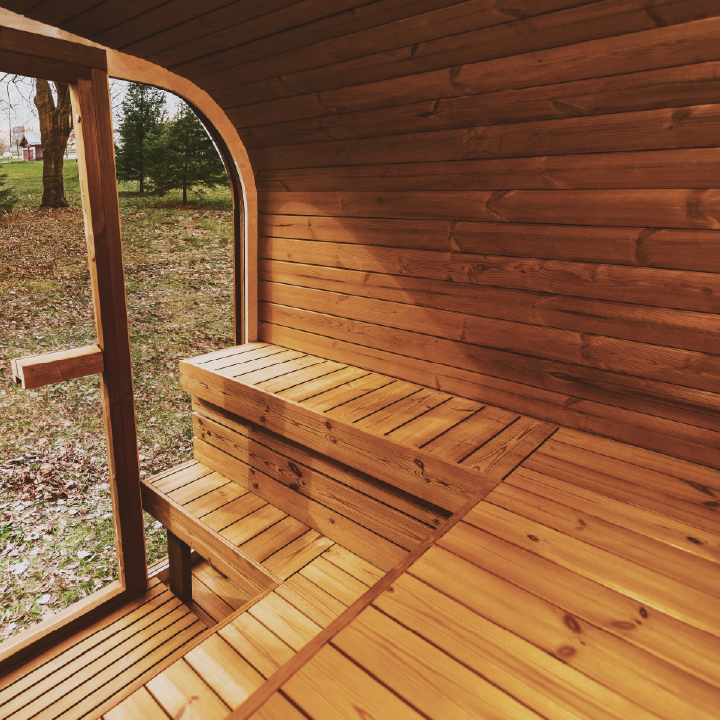 Mande MW12 ThermoWood Outdoor Sauna for Backyard and Patio Spaces